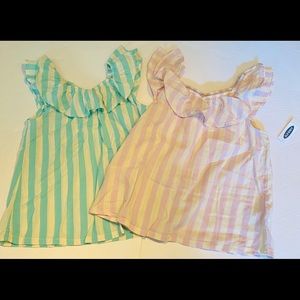 2 NEW Old Navy Striped Blouses Size Medium (8)